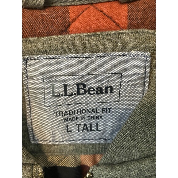 L.L. Bean Jacket Mens Size Large Tall Fleece Full Zip Lined Gray Pockets - Picture 6 of 8